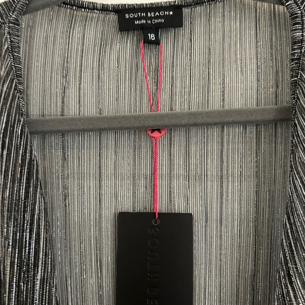 Silver gray swim cover up UK 16